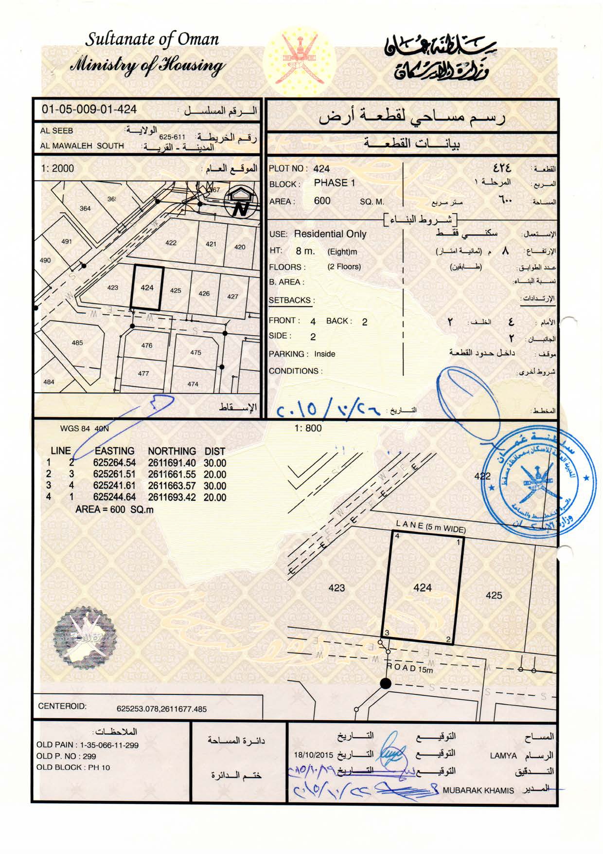 للبيع ارض سكنية في الموالح بالقرب من دوار مزون