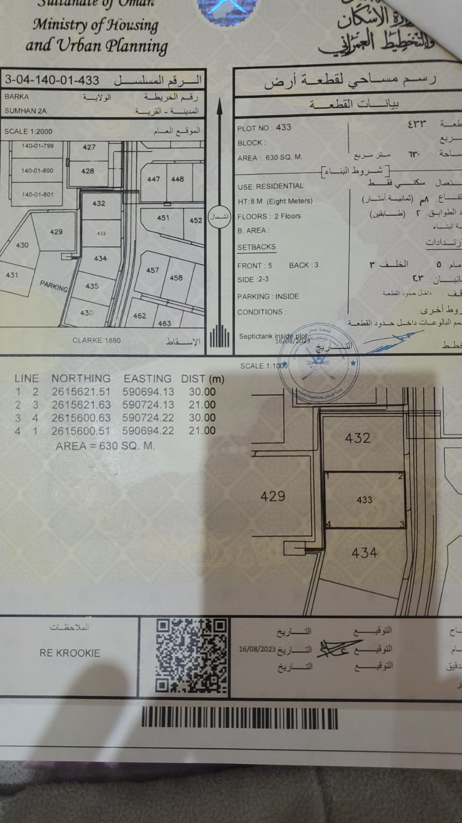 أرض للبيع بركاء- الصومحان